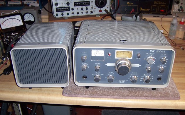 KW Electronics KW-2000B from England with matching speaker first used by Steve to check into Pat's Vintage SSB net
